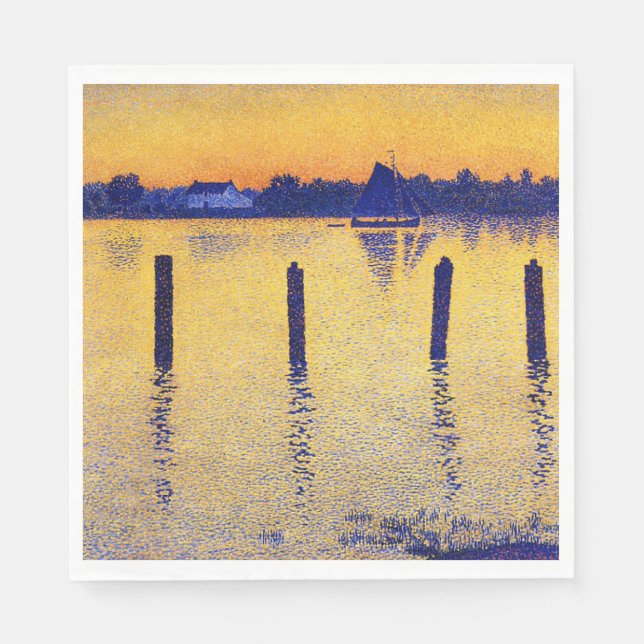 Servilleta De Papel Veleros sobre el río Scheldt (Bélgica) (Anverso)