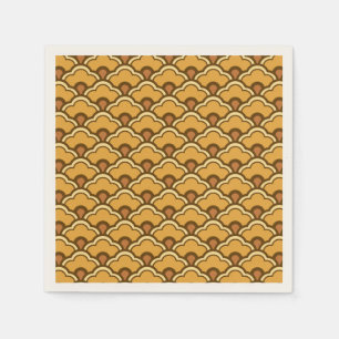 Servilleta De Papel Veleta china de conchas, mostaza dorado y marrón