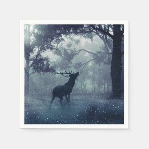 Servilleta De Papel Venado con polleras en un bosque oscuro