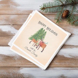 Servilleta De Papel Venado de vacaciones en la nieve personalizado
