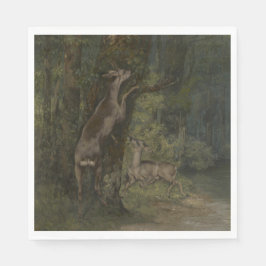 Servilleta De Papel Venado en el bosque (por Gustave Courbet)