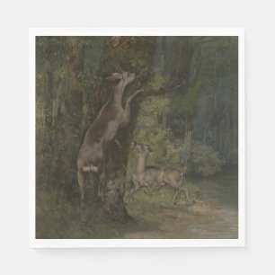 Servilleta De Papel Venado en el bosque (por Gustave Courbet)
