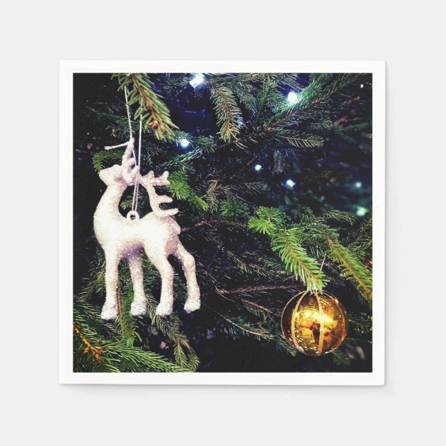 Servilleta De Papel Venado en un árbol (Anverso)