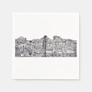Servilleta De Papel Venecia ciudad medieval en Italia