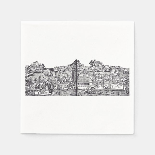 Servilleta De Papel Venecia ciudad medieval en Italia (Anverso)