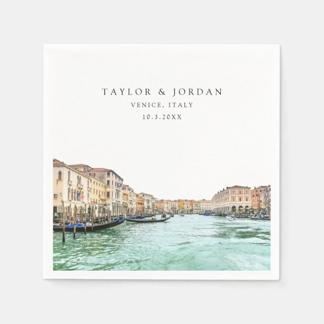 Servilleta De Papel Venecia Italia Boda Papel Cocktail Napkin (Anverso)