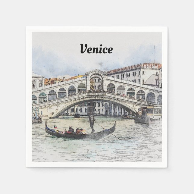 Servilleta De Papel Venecia Italia Fiesta Napkins (Anverso)