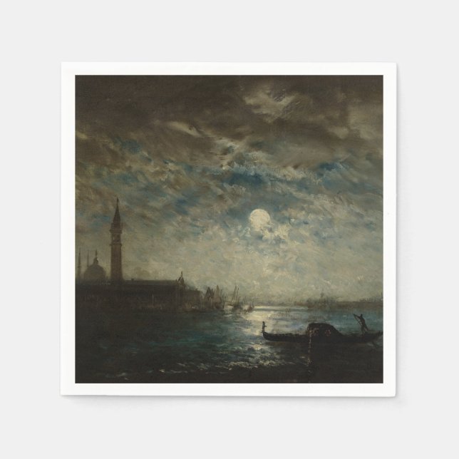Servilleta De Papel Venise et le Campanile au Clair de Lune (Anverso)