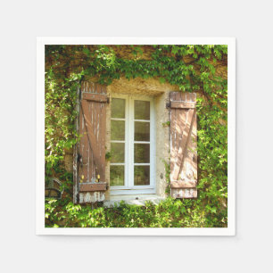 Servilleta De Papel Ventana francesa del cortijo y servilletas de