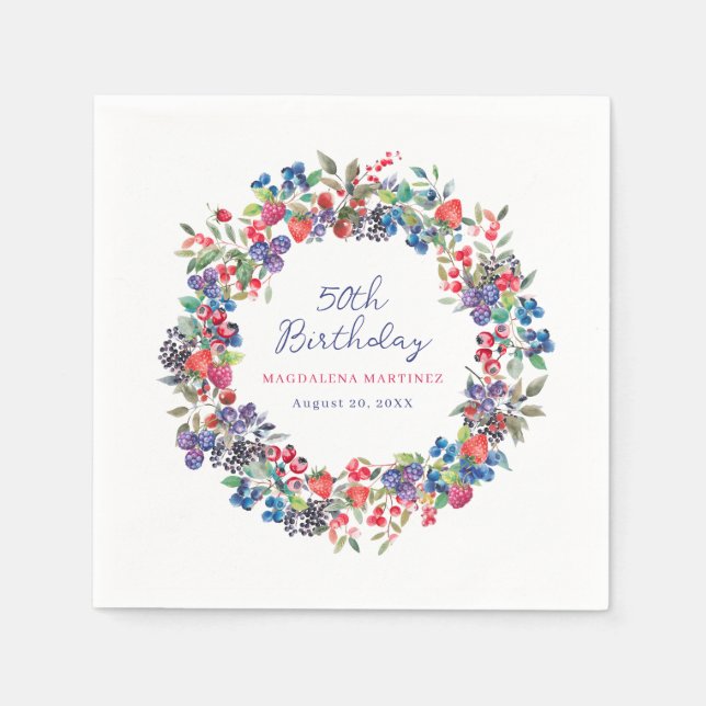 Servilleta De Papel Verano 50 del Boho Berry ruso (Anverso)