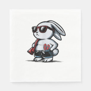 Servilleta De Papel Verano Beach Rabbit Bunny Beach-Goer