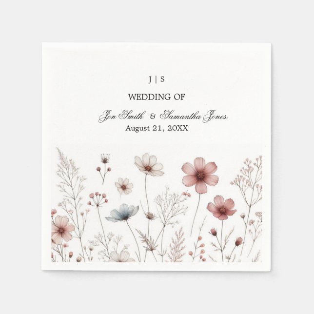 Servilleta De Papel Verano de boho floral simple (Anverso)