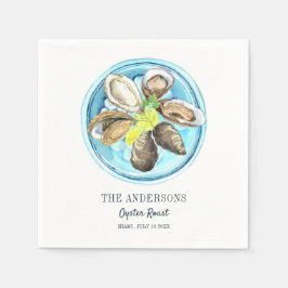 Servilleta De Papel Verano de cumpleaños de ostras costeras