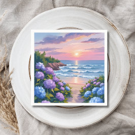 Servilleta De Papel Verano de Nueva Inglaterra | Pintura de playa de H