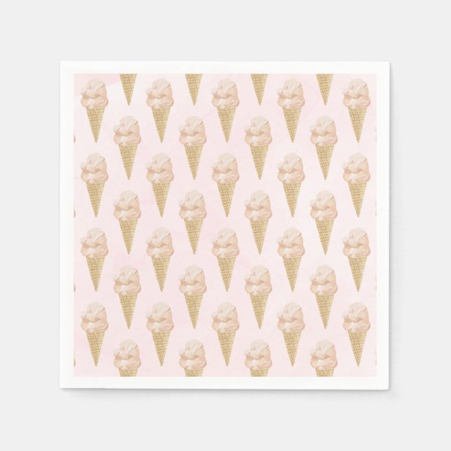 Servilleta De Papel Verano de patrón de crema de hielo acuático (Anverso)