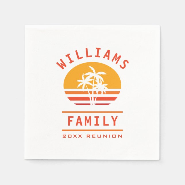 Servilleta De Papel Verano divertido vacaciones Reunión de la Familia  (Anverso)