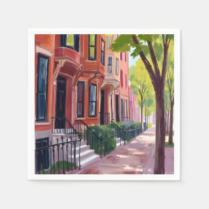 Servilleta De Papel Verano en Boston   Brownstones de Massachusetts