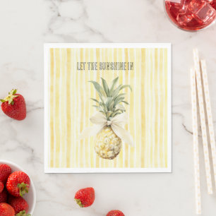 Servilleta De Papel Verano en el Sol Amarillo Rayas Piña