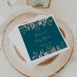 Servilleta De Papel Verano Multicolor Flor silvestre Baby Shower Verde
