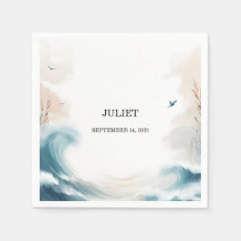 Servilleta De Papel Verano Ocean Beach Blue Water Bridal Shower