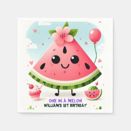 Servilleta De Papel verano rosa uno en un melón primer cumpleaños