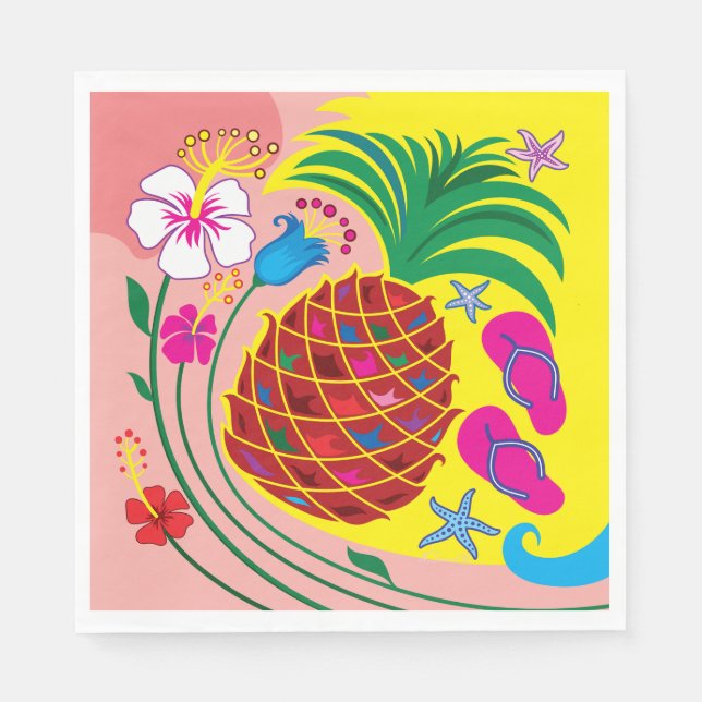 Servilleta De Papel Verano Tropical de Piña (Anverso)