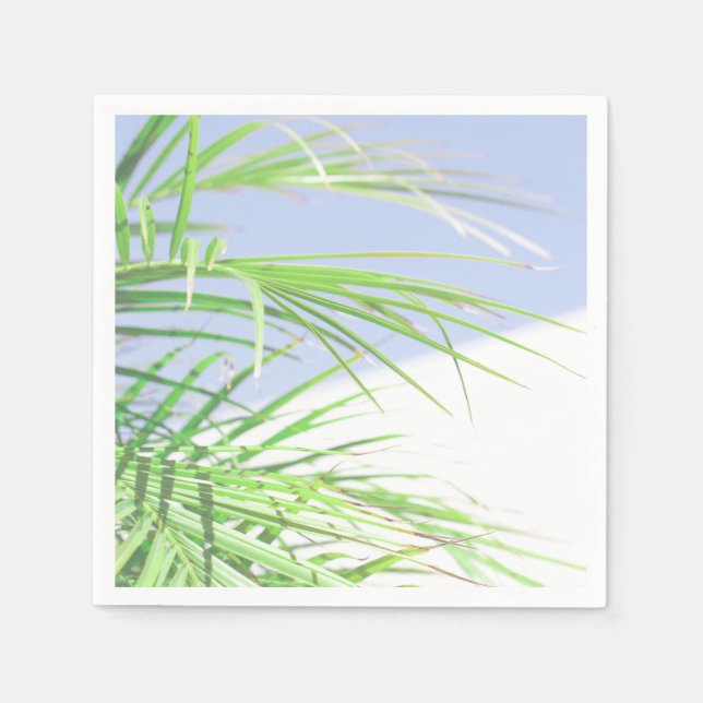 Servilleta De Papel Verano Vibes Palm Tree deja Pastel verde pálido (Anverso)