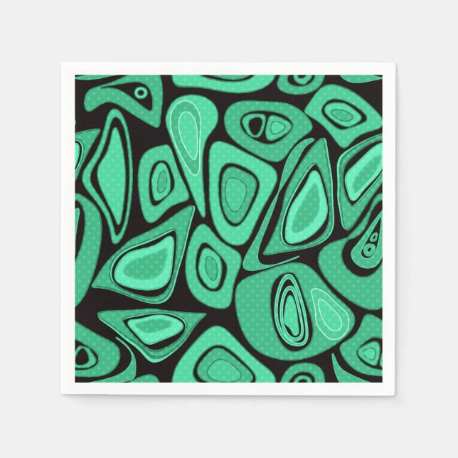 Servilleta De Papel Verde, abstracto, retro (Anverso)