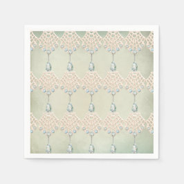 Servilleta De Papel Verde azulado encaje vintage joyas de estilo victo