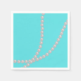 Servilleta De Papel Verde azulado y perlas