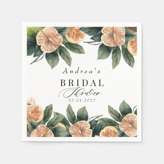 Servilleta De Papel Verde Citrus | Toallas de ducha (Anverso)