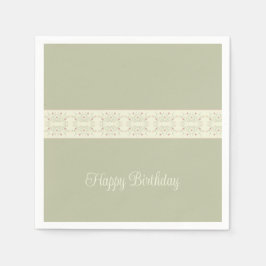 Servilleta De Papel Verde Claro Y Rosa