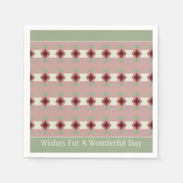 Servilleta De Papel Verde Claro Y Rosa