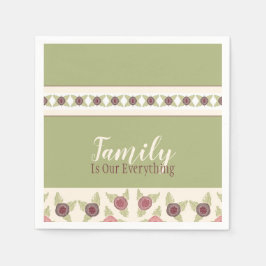 Servilleta De Papel Verde claro y rosa suave