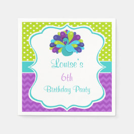 Servilleta De Papel Verde de pavo real y morado