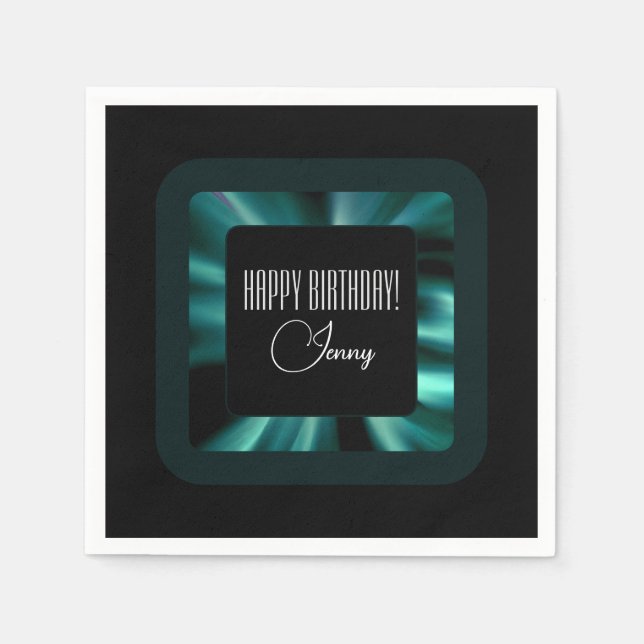 Servilleta De Papel Verde esmeralda moderno (Anverso)