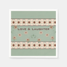 Servilleta De Papel Verde floral de bonito