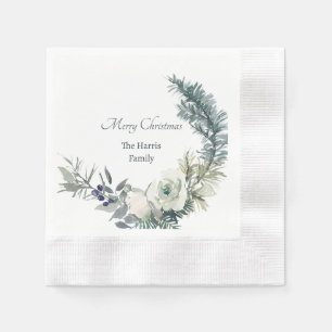 Servilleta De Papel Verde invernal suave Navidad personalizada