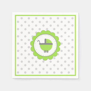 Servilleta De Papel Verde lima y gris Baby Shower