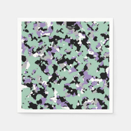 Servilleta De Papel Verde menta y camuflaje púrpura Camuflaje estampad