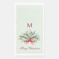 Verde monograma rojo Feliz Navidad
