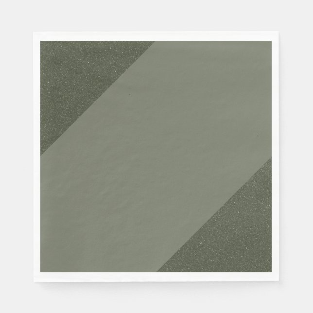 Servilleta de papel verde musgo diagonal (Anverso)
