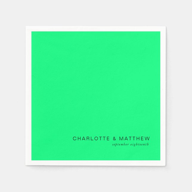 Servilleta De Papel Verde neón moderno (Anverso)