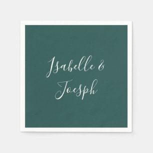 Servilleta De Papel Verde oscuro   Boda Napkins