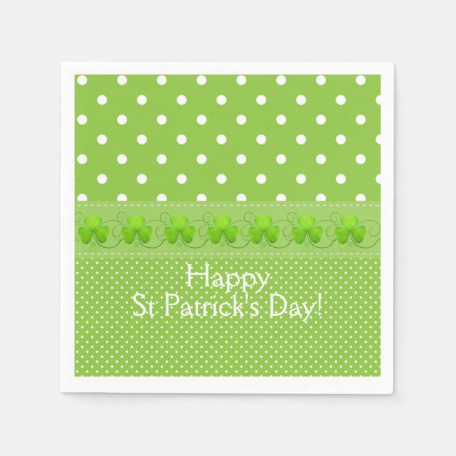 Servilleta De Papel Verde, puntos y rocas (Anverso)