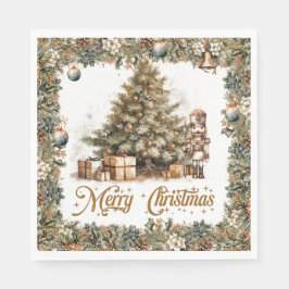 Servilleta De Papel Verde sabio rústico y árbol de Navidad