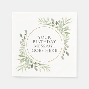 Servilleta De Papel Verde suave follaje de eucalipto hojas cumpleaños