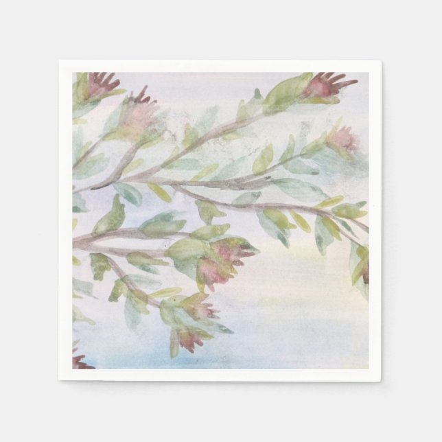 Servilleta De Papel Verde verde azulado y Borgoña (Anverso)