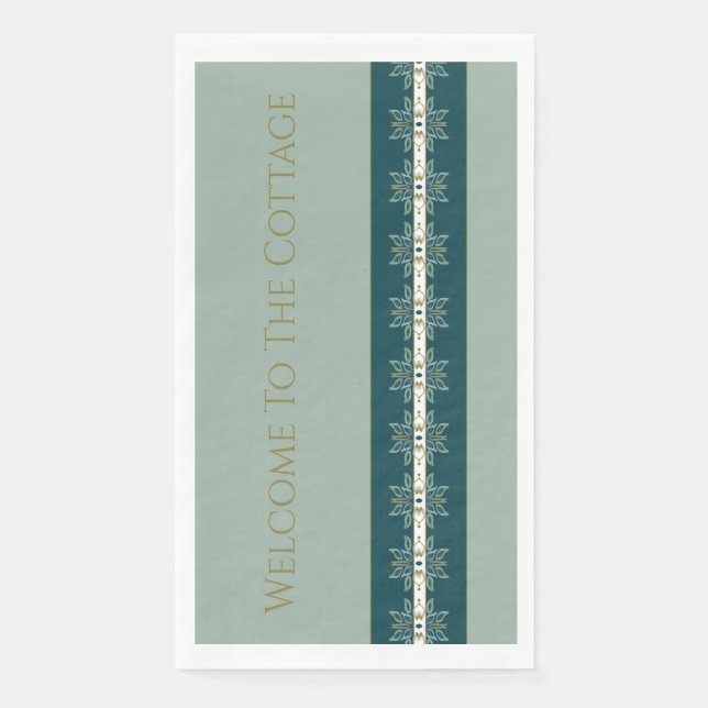 Servilleta De Papel Verde verde azulado y suave (Anverso)