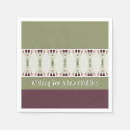 Servilleta De Papel Verde Y Pluma